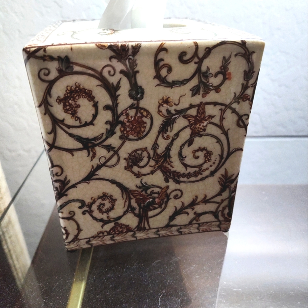 Amita Bath Accessory Boutique Tissue Box Heavy Ceramic
